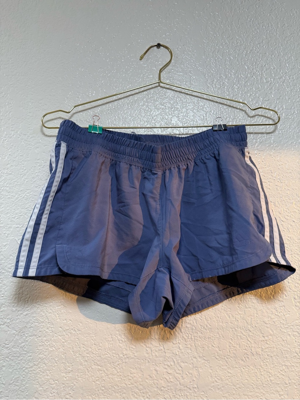 Women's purple Athletic Shorts with Side Stripes